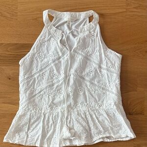 White Lace Sleeveless Top